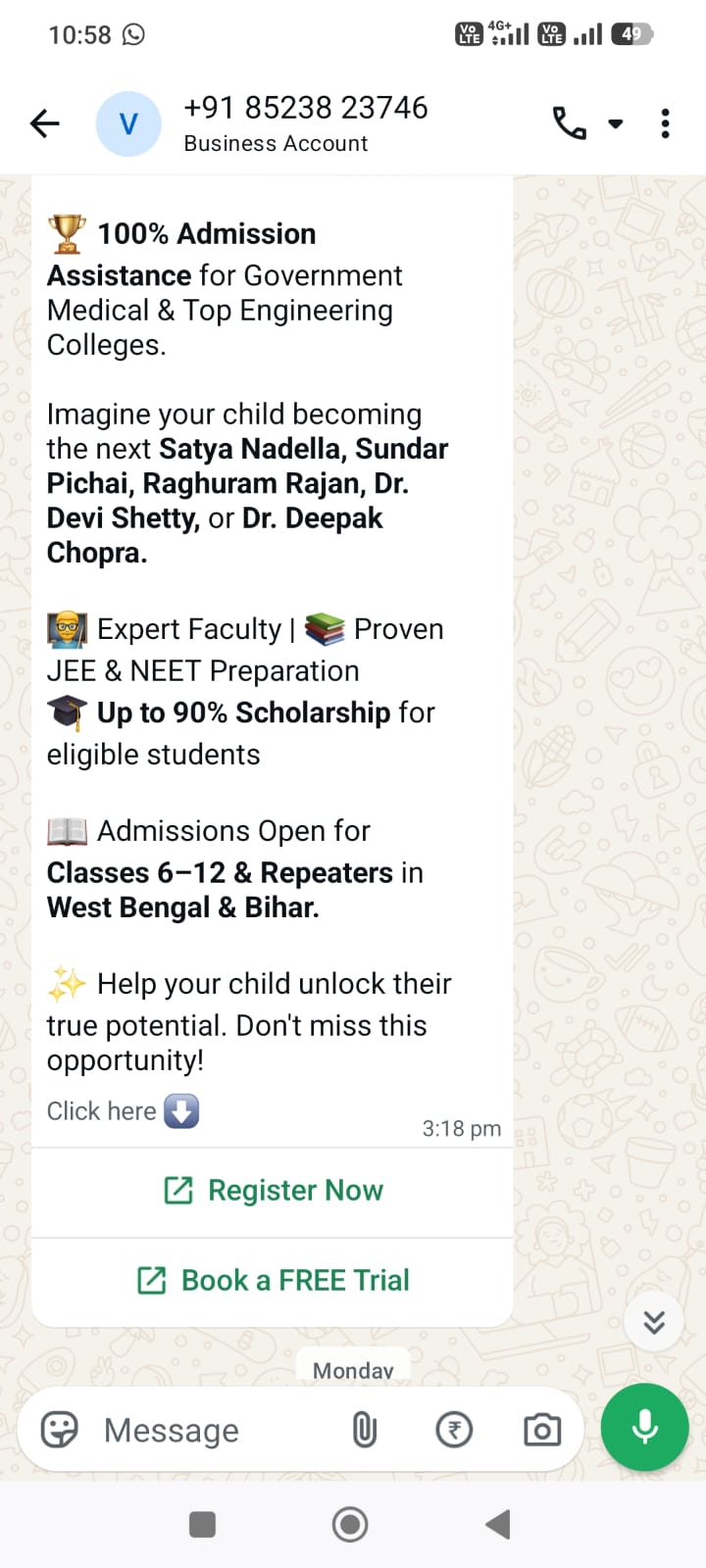 WhatsApp CTA Example 2