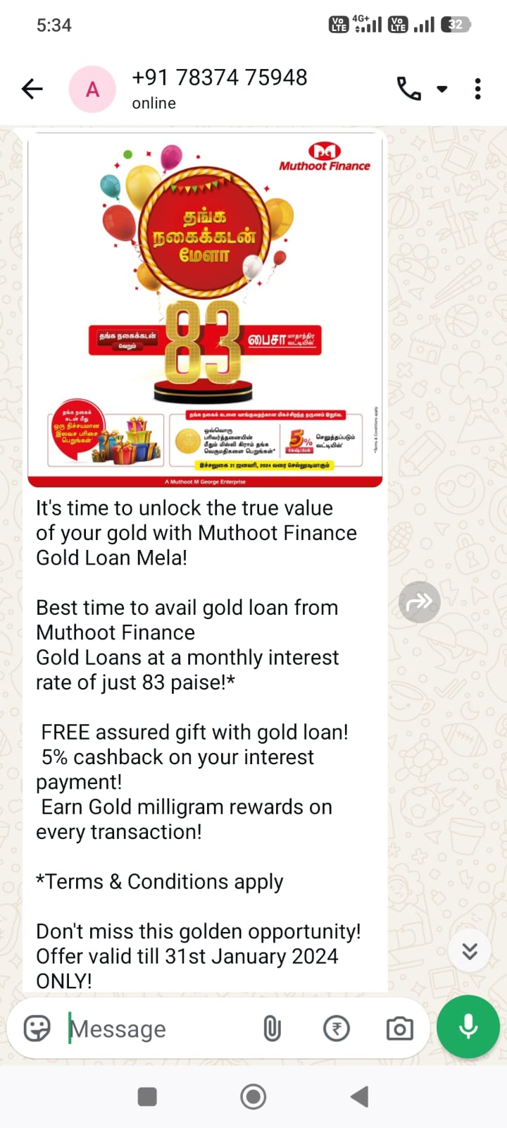 WhatsApp Marketing Example 3